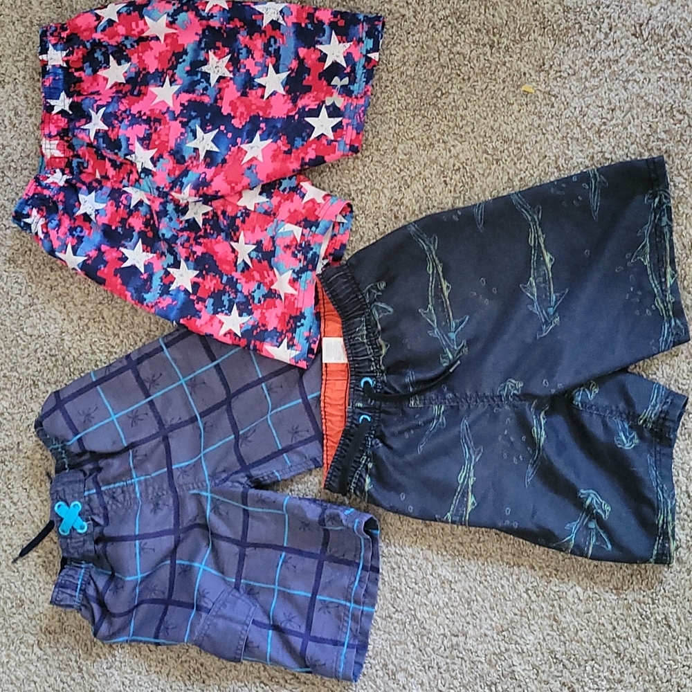 3 Pairs Boys Swim Trunks size Small 6 7